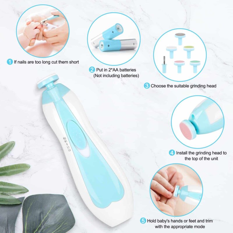 Safe Baby Nail Clipper Set, Electric Baby Nail Trimmer for Newborn or Toddler - Image 2