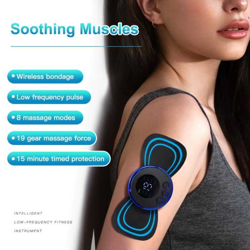 LCD Display EMS Neck Massage Electric Massager Cervical Neck Back Patch 8 Mode Pulse Muscle Stimulator Portable Relief Pain - Image 2