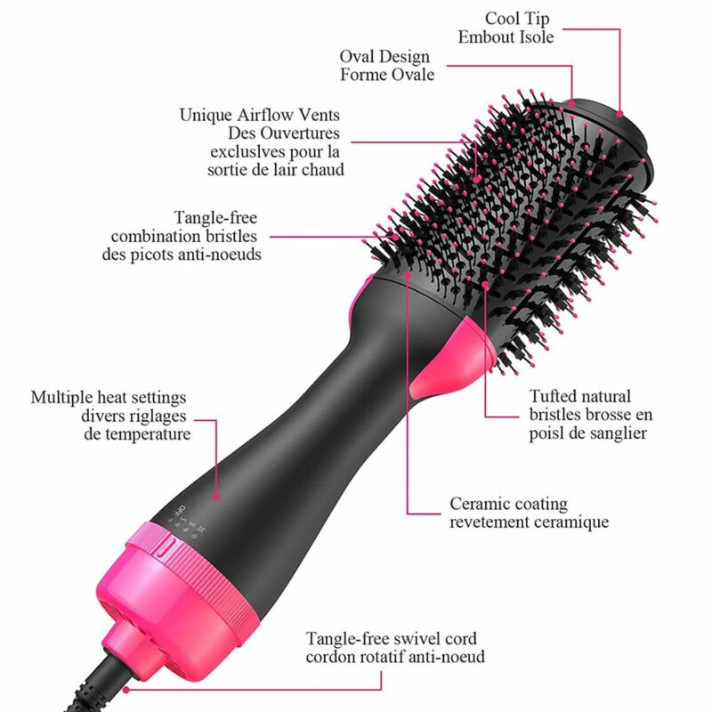 One Step Professional Curler Hair Straightener Hair Dryer Styling Tool Hot Air Brush - Image 2