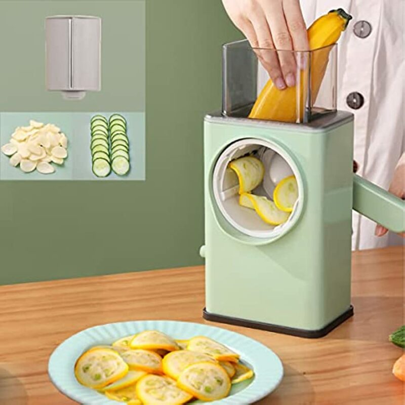 3 In 1 Manual Vegetable Slicer Rotary Cheese Grater Shredder Potato Chopper Carrot Cutter Peeler Maker Kitchen Cutting Tool - Image 2