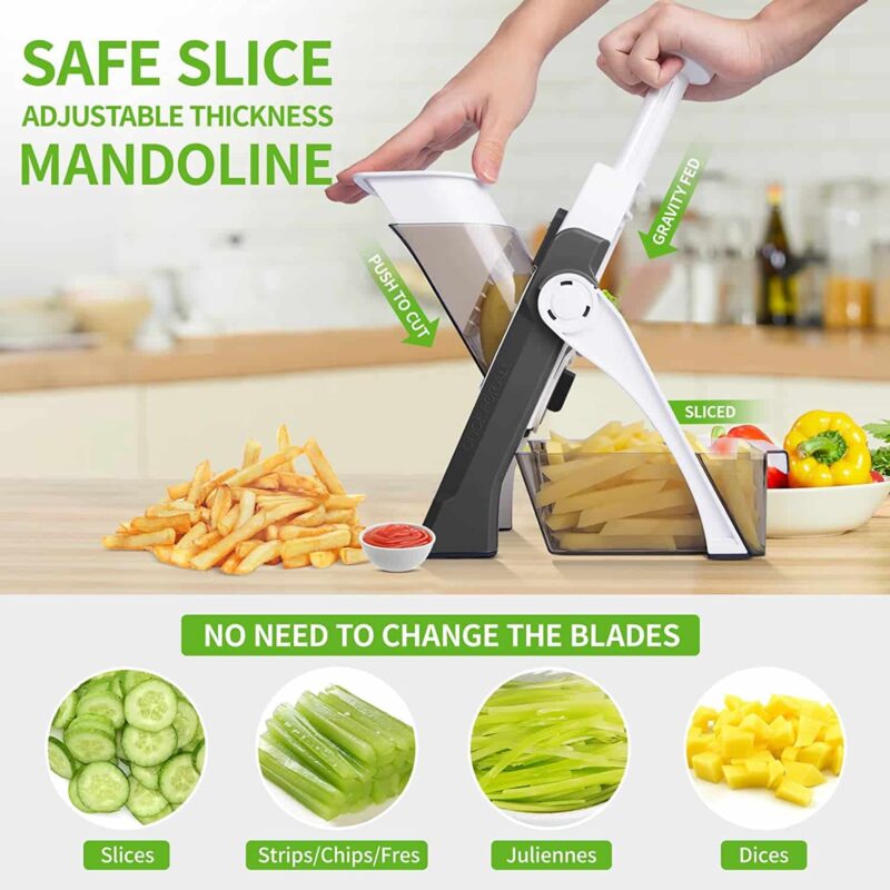 Mandoline Vegetable Cutter Chopper Adjustable Multi-function Drum Cutter Vertical Vegetable Cutter - Image 2