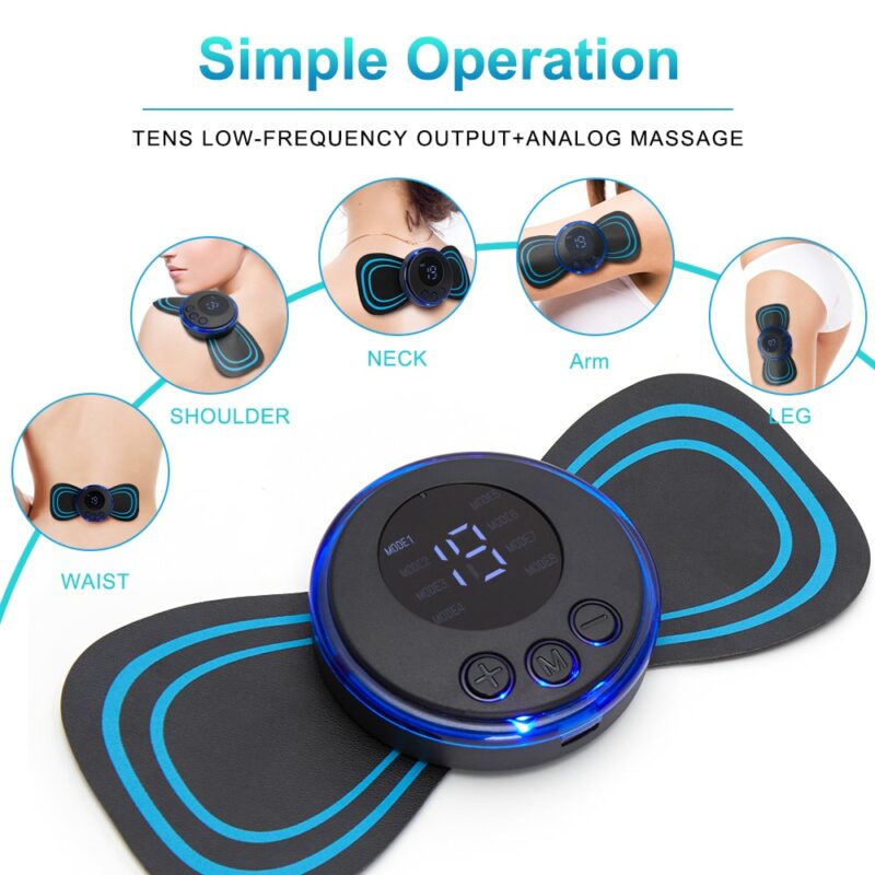 LCD Display EMS Neck Massage Electric Massager Cervical Neck Back Patch 8 Mode Pulse Muscle Stimulator Portable Relief Pain - Image 3