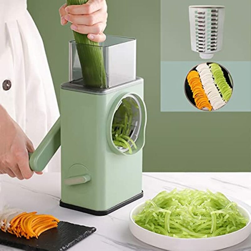 3 In 1 Manual Vegetable Slicer Rotary Cheese Grater Shredder Potato Chopper Carrot Cutter Peeler Maker Kitchen Cutting Tool - Image 3