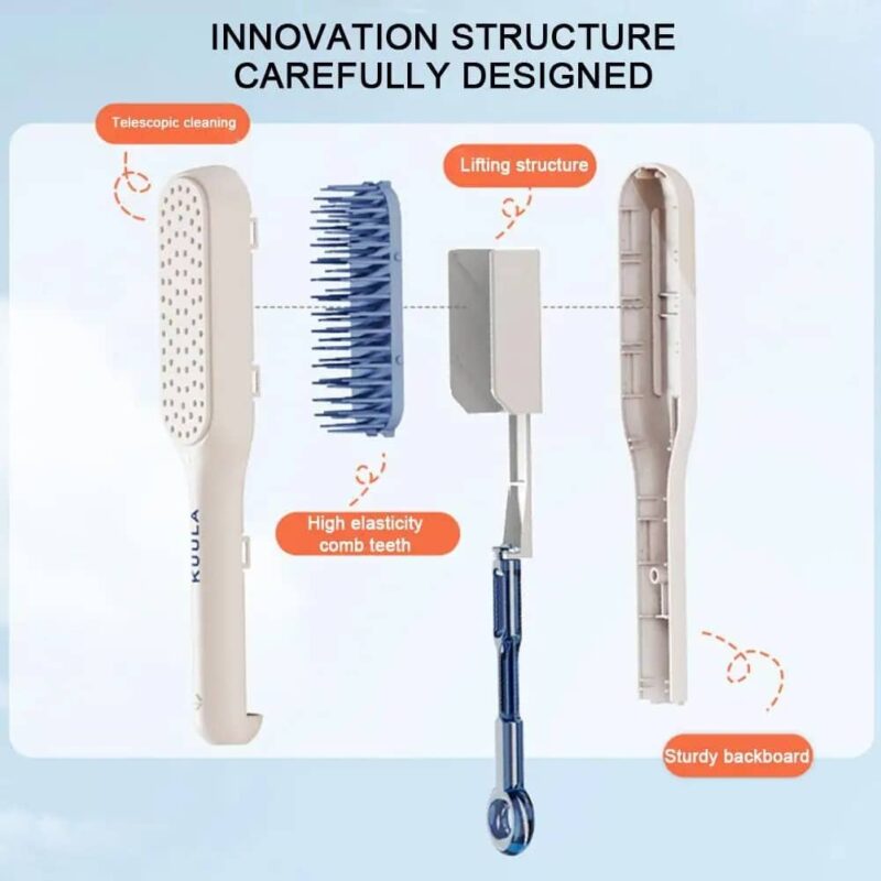 Magic Retractable Comb Self Cleaning Hair Brush Massage Anti-static Hair Smoothing Comb - Image 5