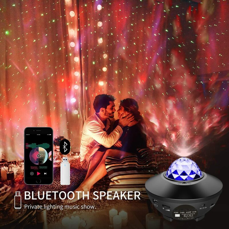 Projector Galaxy Night Light with Ocean Wave Music Speaker Sky Light Projector - Image 3