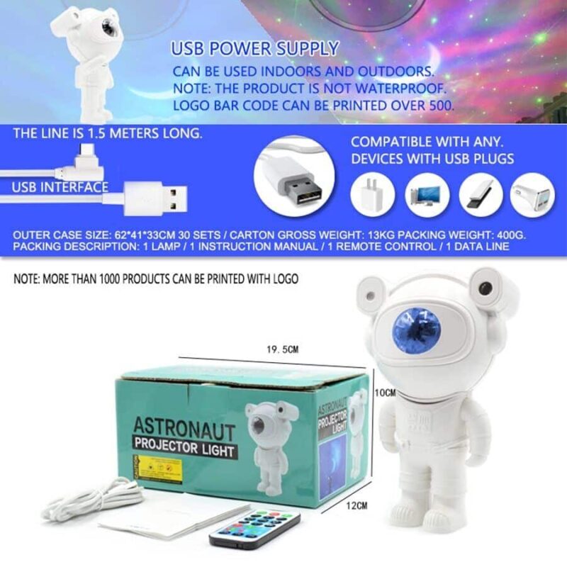 Astronaut Galaxy Projector Lamp Starry Star Bluetooth Music Night Light With Remote - Image 6