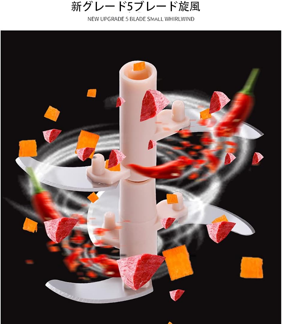 Manual Garlic Chopper Hand-Powered Food Chopper Mini Pull String Design Food Processor, Mincer,Garlic Press Mincer Pepper Chili Nuts Meat Grinder - Image 3