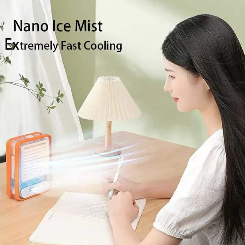Portable Desktop Air Conditioner Usb Mini Air Cooler Fan Water Cooling Fan With Speed Spray Humidifier Purifier For Car Home - Image 3