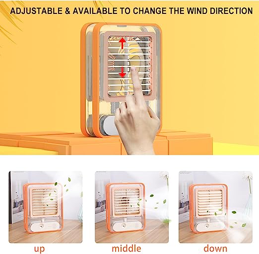 Portable Desktop Air Conditioner Usb Mini Air Cooler Fan Water Cooling Fan With Speed Spray Humidifier Purifier For Car Home - Image 4