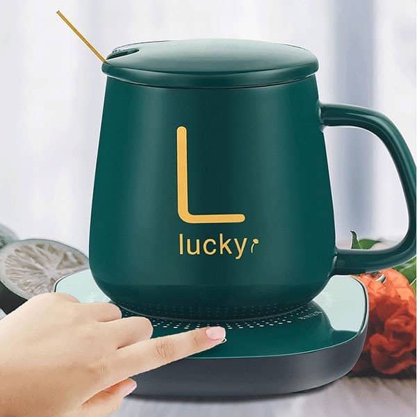 Coffee Mug with Heating Pad Warmer, USB Electric Coffee Cup Warmer for Desk, with Automatic On/Off to Keep Temperature Stable For Office Home - Image 6