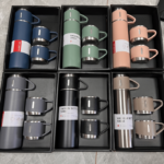 Stainless Steel Vacuum Flask Set 500ml Double Wall Thermos Set Vacuum Flask Gift Set With Double Lids