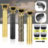 Vintage T9 USB Hair Clipper For Men Beard Shaver Hair New Barber Beard trimmer Electric Hair Cutting Machine (Metal)