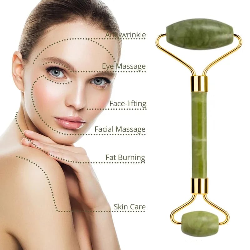 Face Massager Roller Natural Jade Stone - Image 3