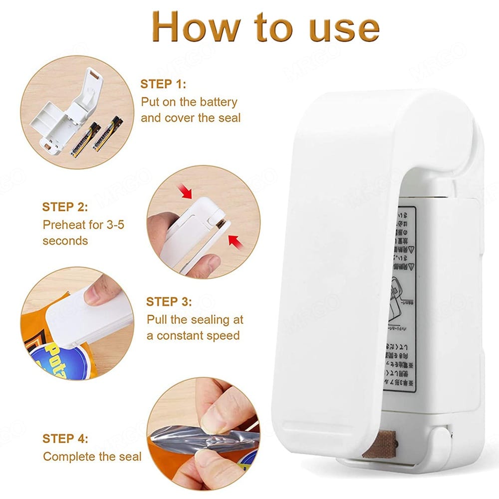 Mini Plastic Bag Sealer Machine Storage Bag Clip Sealing Machine - Image 3