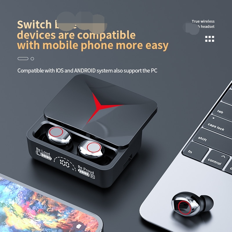 M90 Pro Earbuds TWS Earbuds 5.3 LED Light Wireless Earphone Gaming Earphones - Image 3