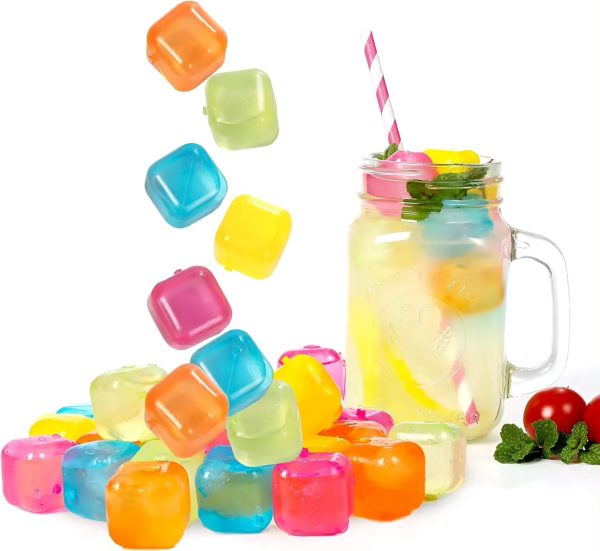 Reusable ice cube Pack Of 12 Peices Square Reusable Ice Cubes | Filled With Pure Water (multi Random Color) - Image 2