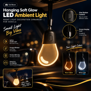 Hanging Soft Glow LED Ambient Light Night Light Decoration Ornament for Vehicle